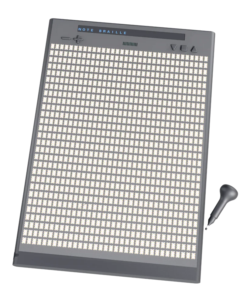 NoteBraille, tela braille para leitura e escrita com caneta de apoio